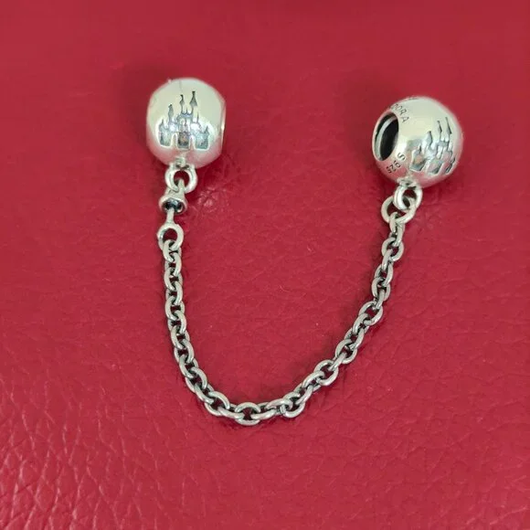 Pandora Disney Parks Castle Silver Safety Chain - Picture 1 of 5